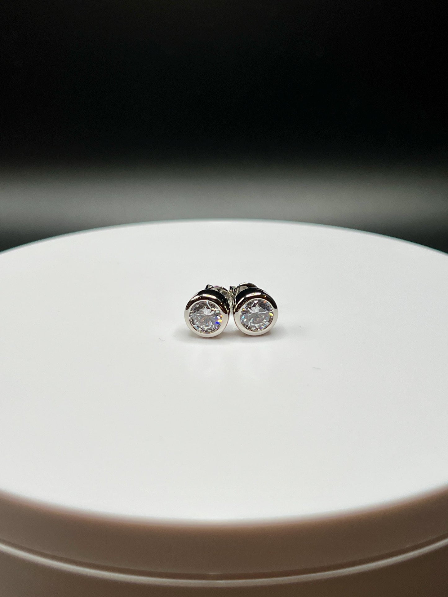 Bezel Lab Grown Diamond Earrings | 2 CTW Round Certified | 1 CT Each Stud | 14K Gold Earring Studs | Gift for Wedding/Birthday/Anniversary