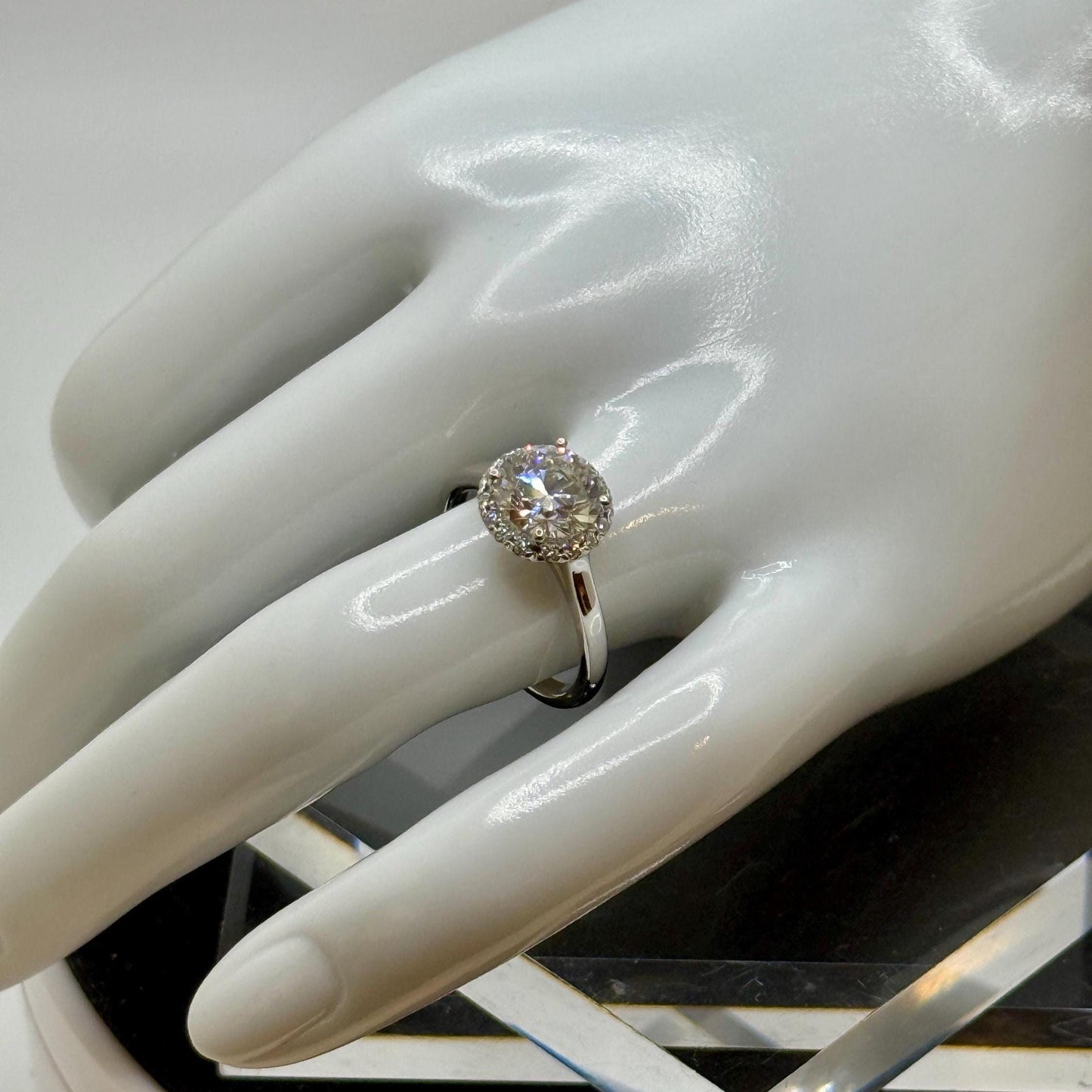 Halo Lab Grown Diamond Engagement Ring | 1 Carat Round Certified | 14K Gold Solitaire | Gift for Her Proposal/Wedding/Birthday/Anniversary