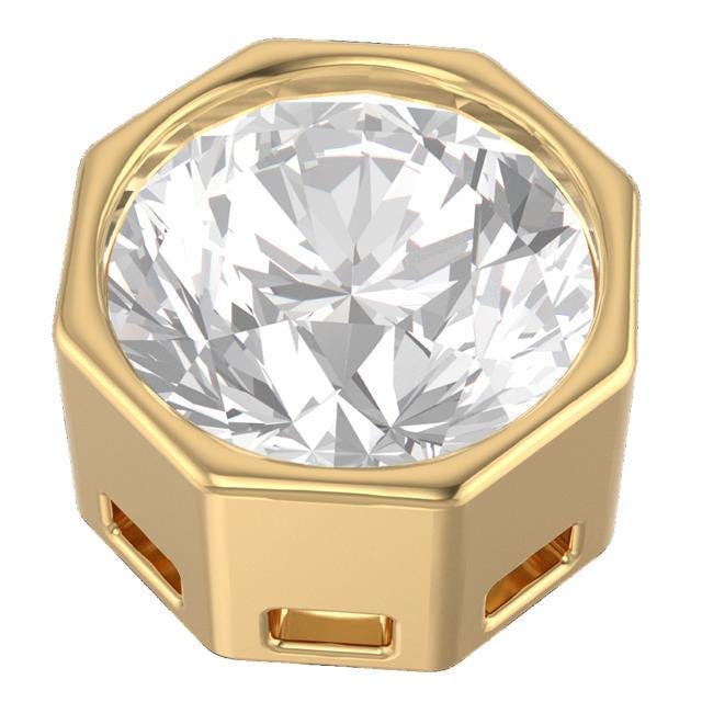 14K Solid Gold Octagon Lab Grown Diamond Pendant