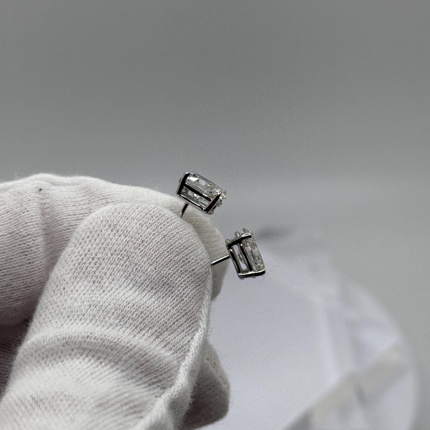 Oval Lab Grown Diamond Earrings | 2 CTW Certified | 1 Carat Each Stud | 14K Gold Earring Studs | Gift for Her Wedding/Birthday/Anniversary