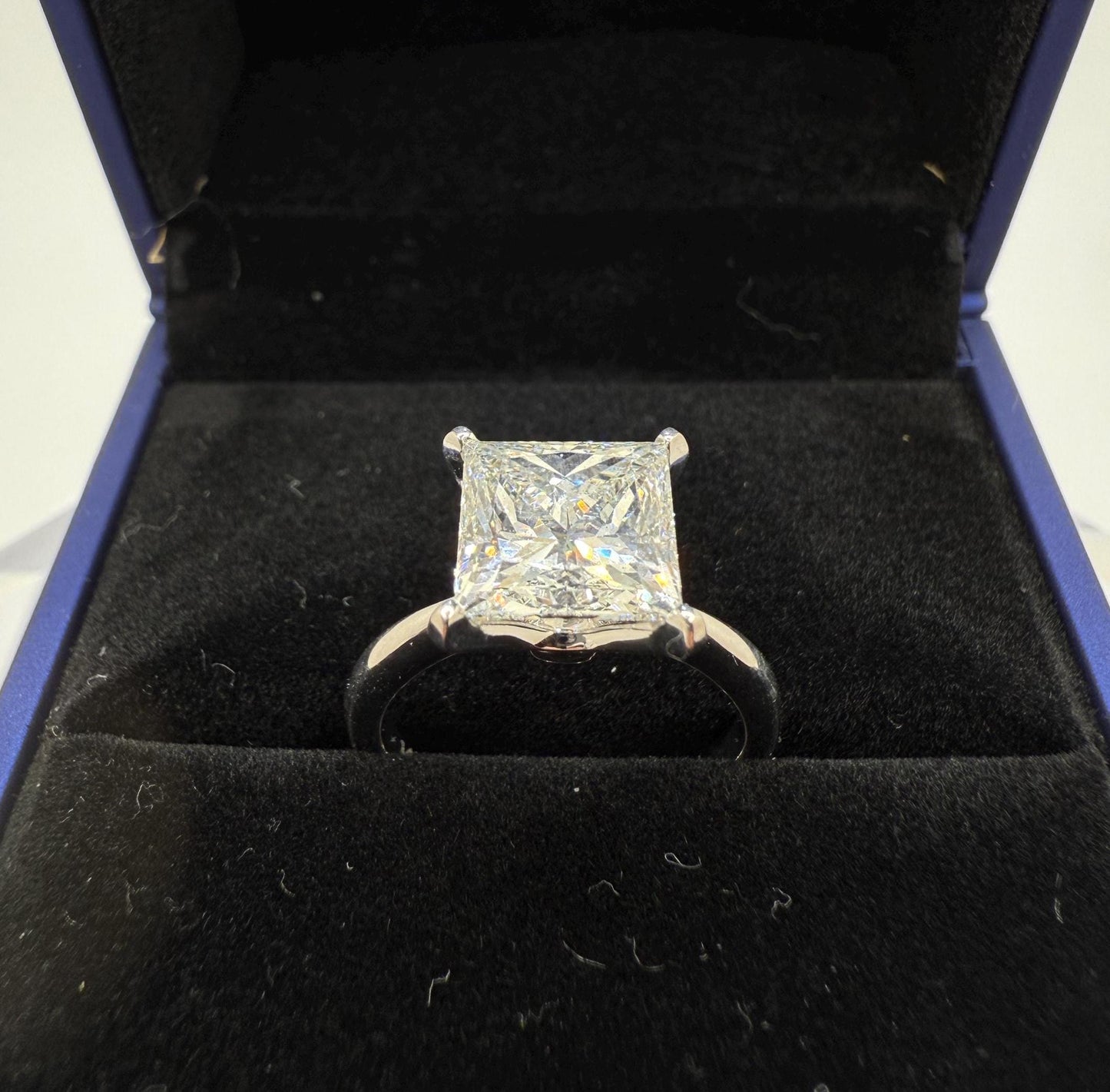 Princess Engagement Ring, 3 CT Princess Cut Lab Grown Diamond Ring, 14K Gold Solitaire Ring, Certified Real Lab Created