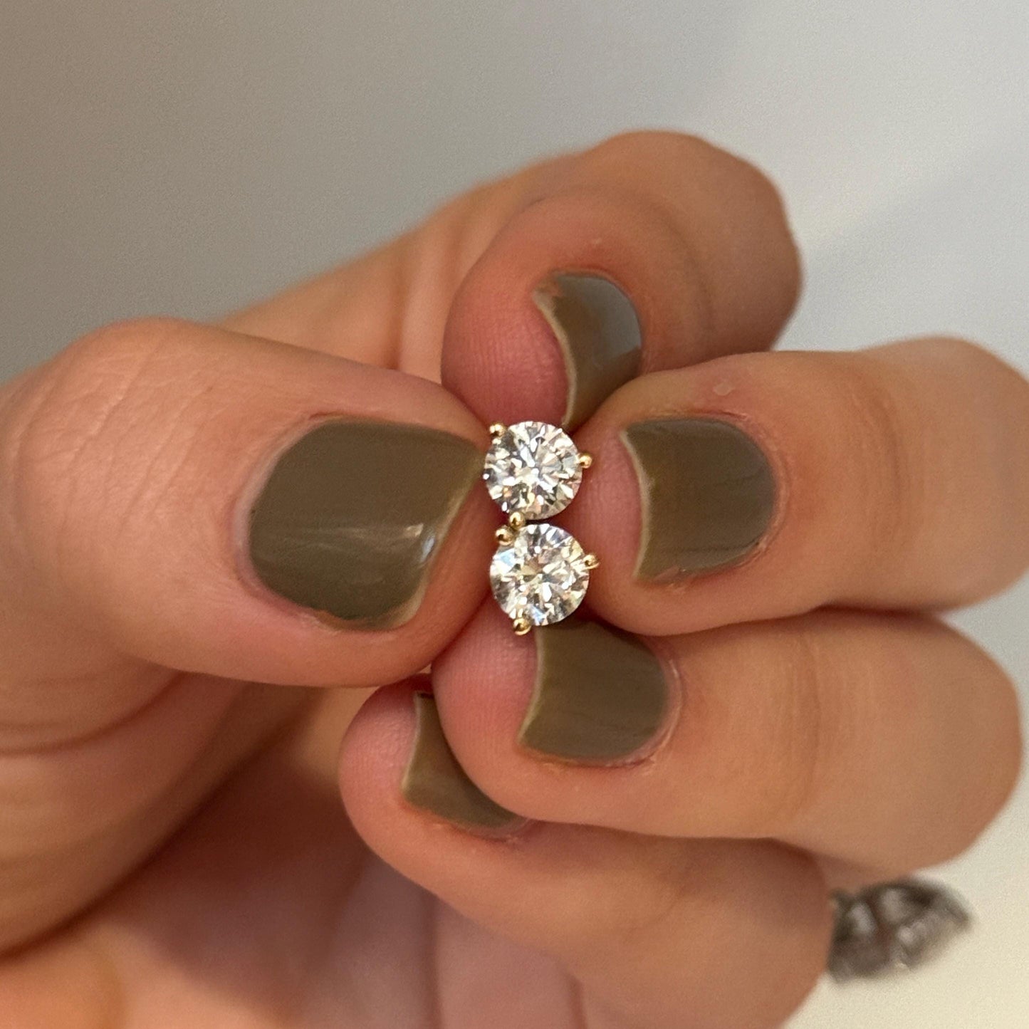 Lab Grown Diamond Earrings | 1 CTW Round Certified | .5 Carat Each Stud | 14K Gold Earring Studs | Gift for Her Wedding/Birthday/Anniversary