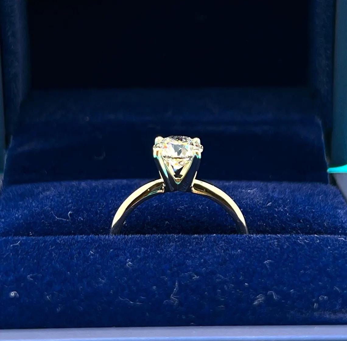 Lab Grown Diamond Engagement Ring | 1 CT Round Certified | 14K Gold Solitaire | Gift for Her Proposal/Wedding/Birthday/Anniversary