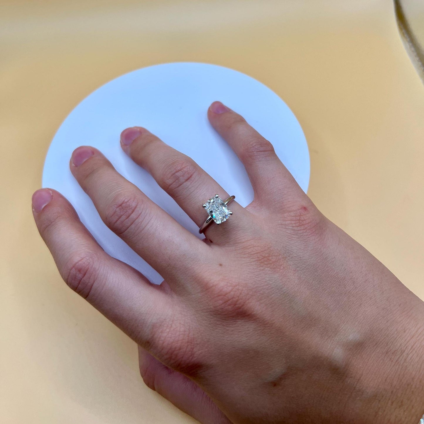 Lab Grown Diamond Engagement Ring | 2 CT Elongated Cushion Certified | 14K Gold Solitaire | Gift for Proposal/Wedding/Birthday/Anniversary