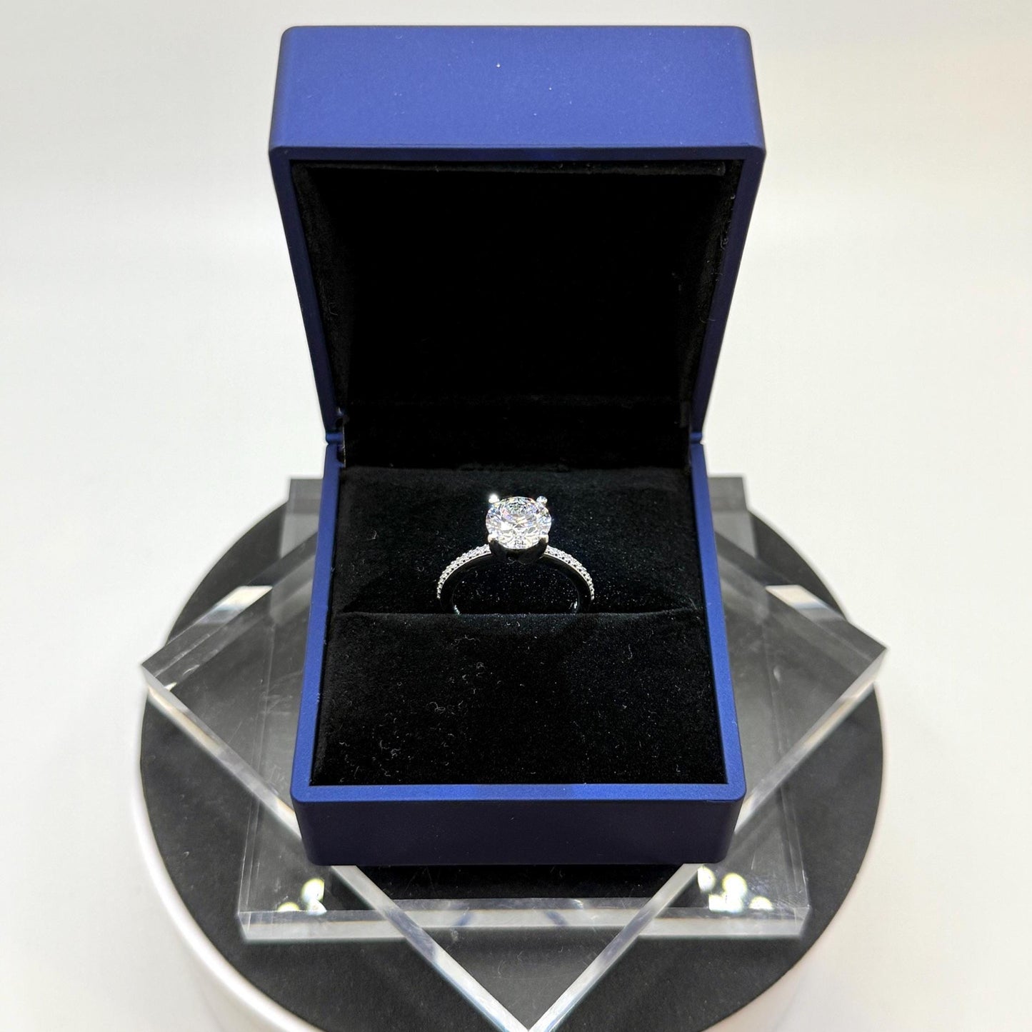 Pavé Engagement Ring 2 CT Round | Certified Lab Grown Diamond | 14K Gold Solitaire | Gift for Her Proposal/Wedding/Birthday/Anniversary
