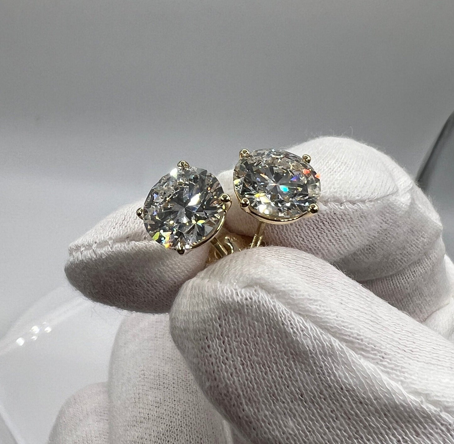 Lab Grown Diamond Earrings | 0.5 CTW Round Certified | .25 CT Each Stud | 14K Gold Earring Studs | Gift for Her Wedding/Birthday/Anniversary