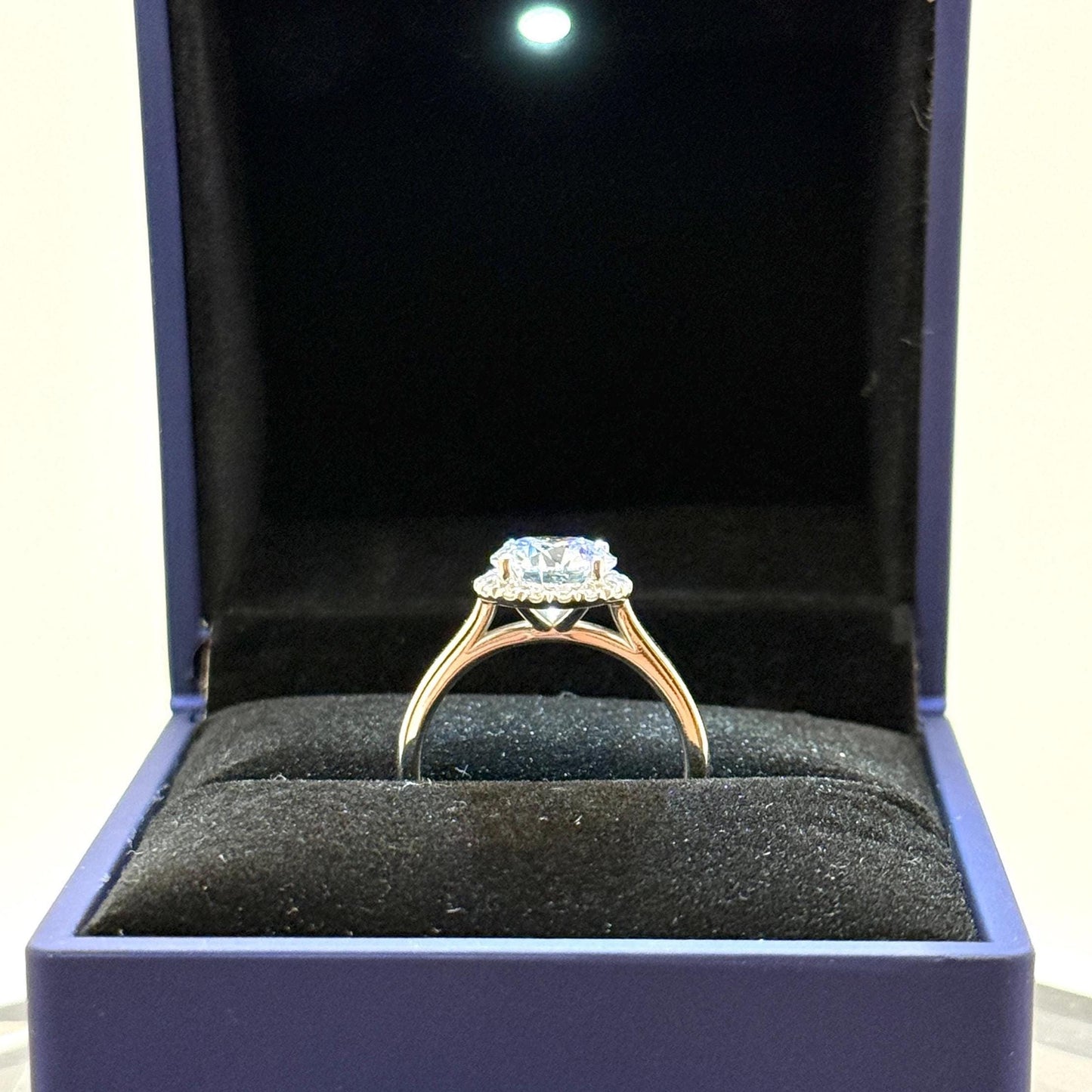 Halo Lab Grown Diamond Engagement Ring | 1 Carat Round Certified | 14K Gold Solitaire | Gift for Her Proposal/Wedding/Birthday/Anniversary