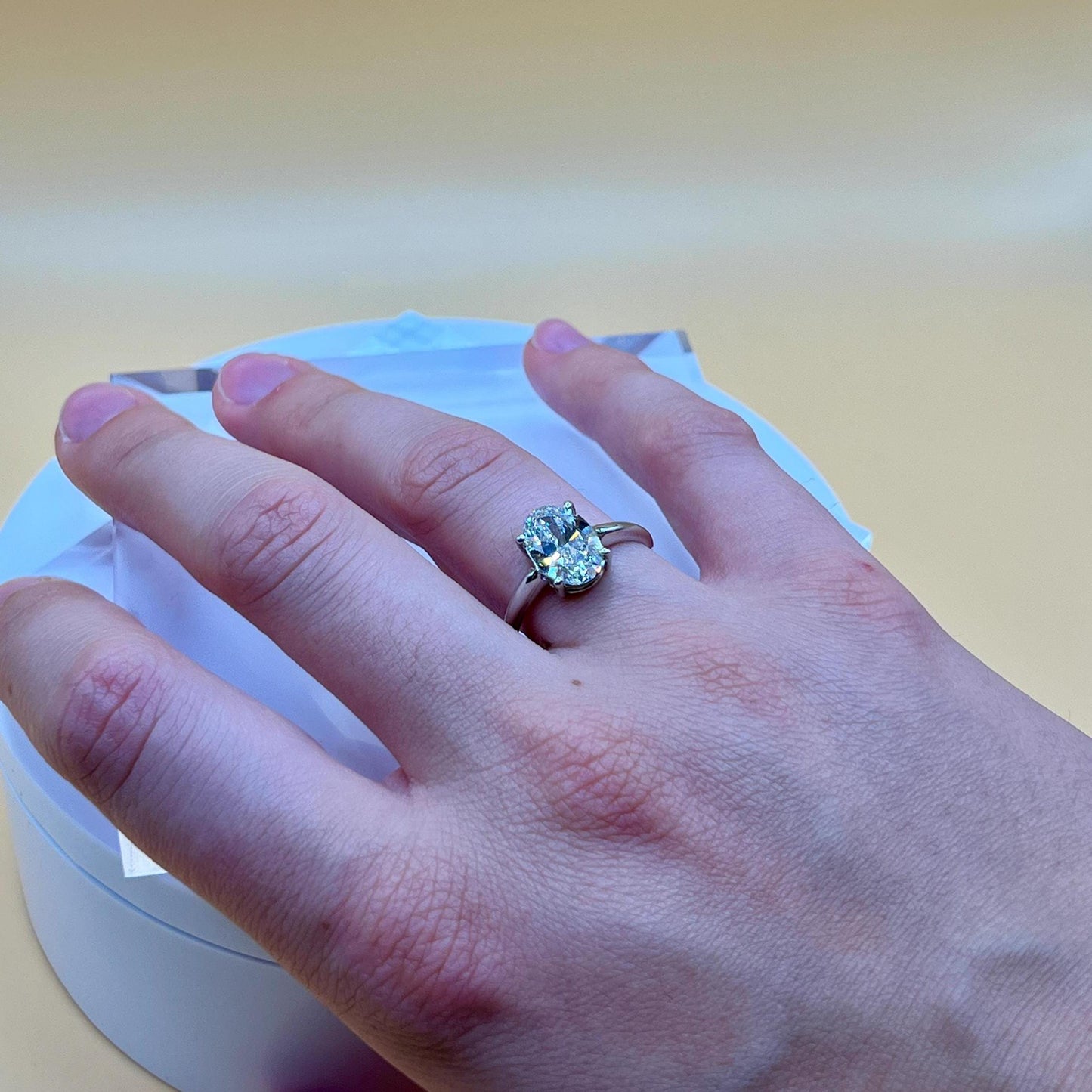 Lab Grown Diamond Engagement Ring | 2 CT Oval Cut Certified | 14K Gold Solitaire | Gift for Her Proposal/Wedding/Birthday/Anniversary