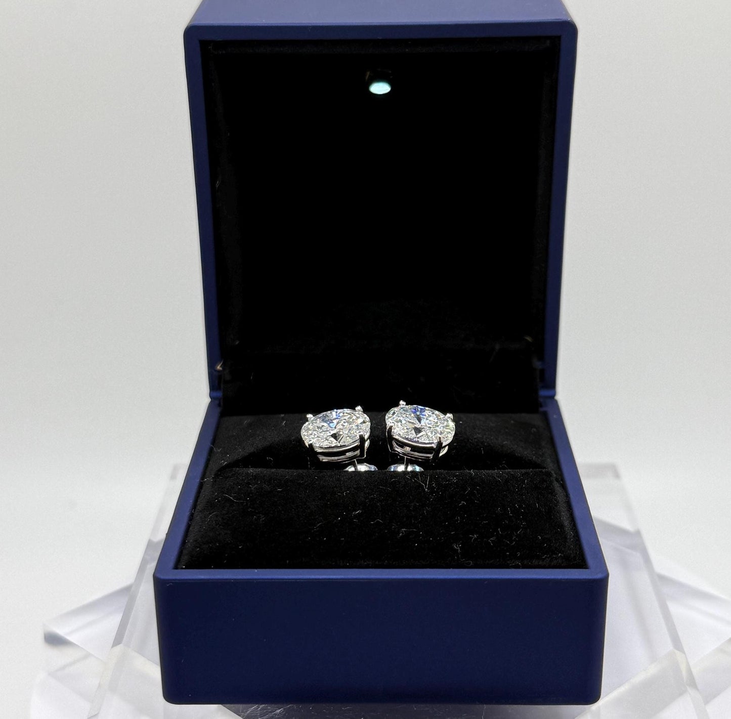 Oval Lab Grown Diamond Earrings | 6 CTW Certified | 3 Carat Each Stud | 14K Gold Earring Studs | Gift for Her Wedding/Birthday/Anniversary