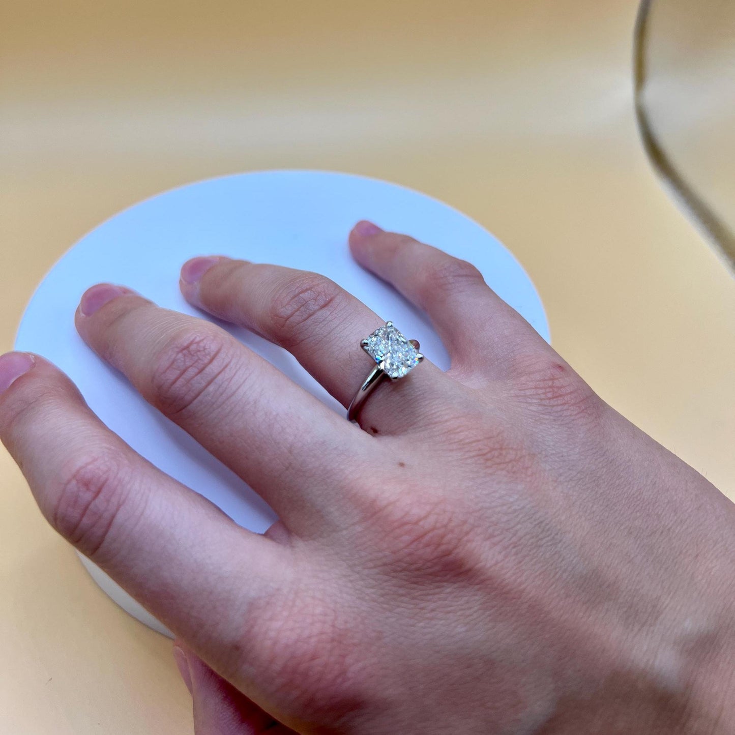 Lab Grown Diamond Engagement Ring | 2 CT Elongated Cushion Certified | 14K Gold Solitaire | Gift for Proposal/Wedding/Birthday/Anniversary