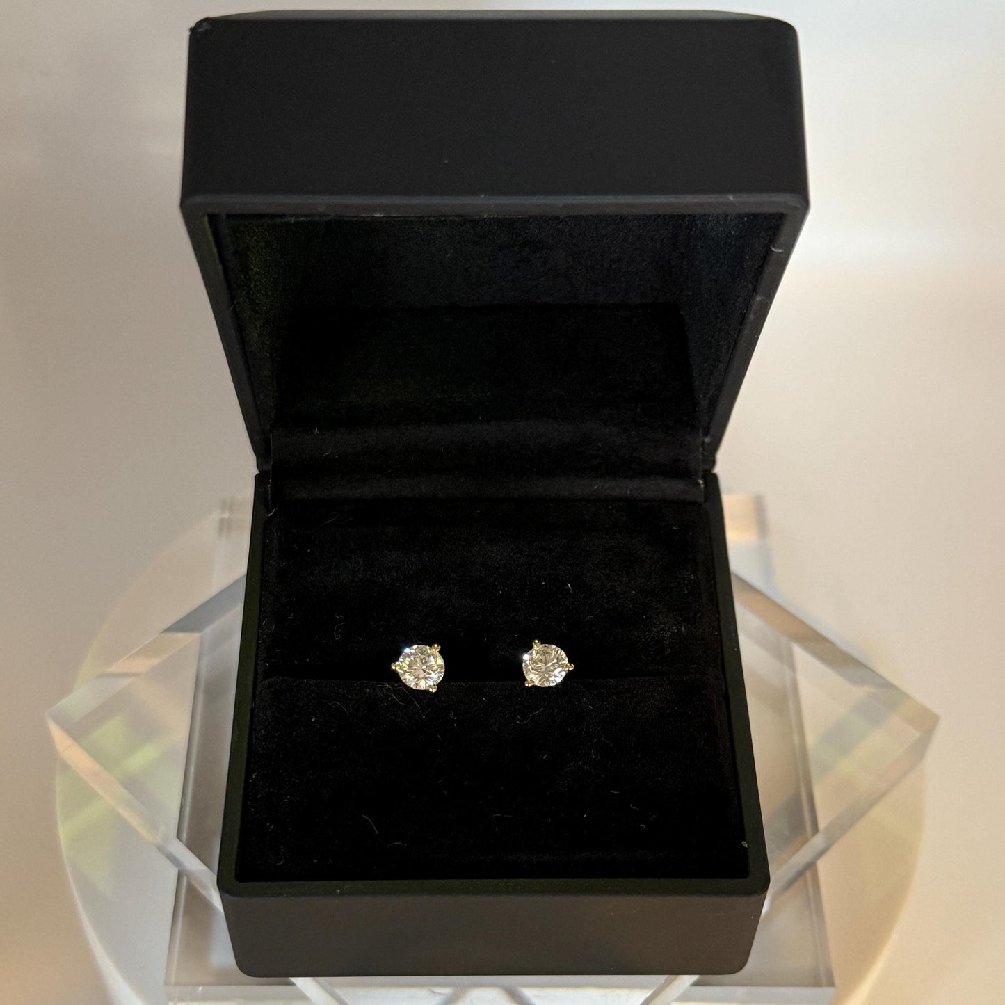 Lab Grown Diamond Earrings | 1 CTW Round Certified | .5 Carat Each Stud | 14K Gold Earring Studs | Gift for Her Wedding/Birthday/Anniversary