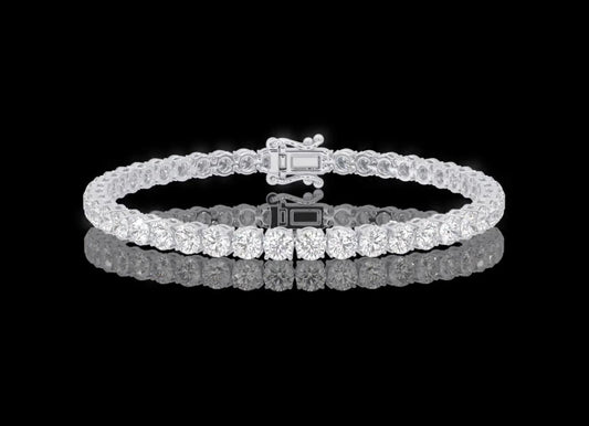 10 Ct Lab Grown Diamond Tennis Bracelet: 14K White Gold, 7 Inch