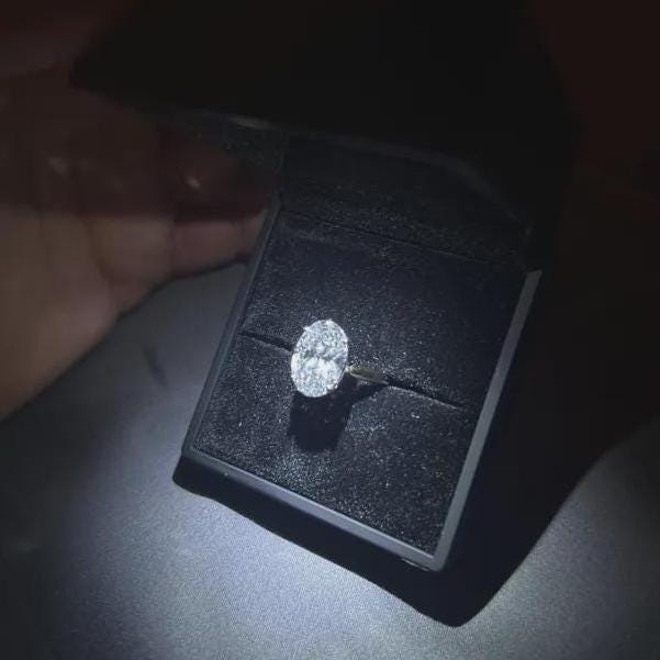 Lab Grown Diamond Engagement Ring | 5 CT Oval Cut Certified | 14K Gold Solitaire | Gift for Her Proposal/Wedding/Birthday/Anniversary