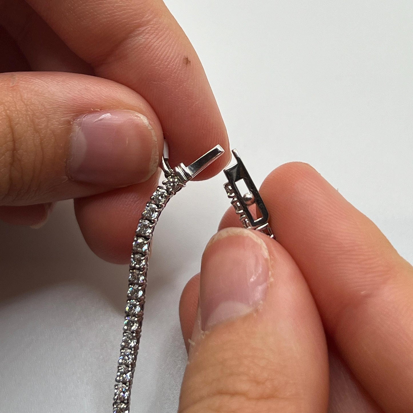 7 Ct Lab Grown Diamond Tennis Necklace: 14K White Gold Eternity Necklace