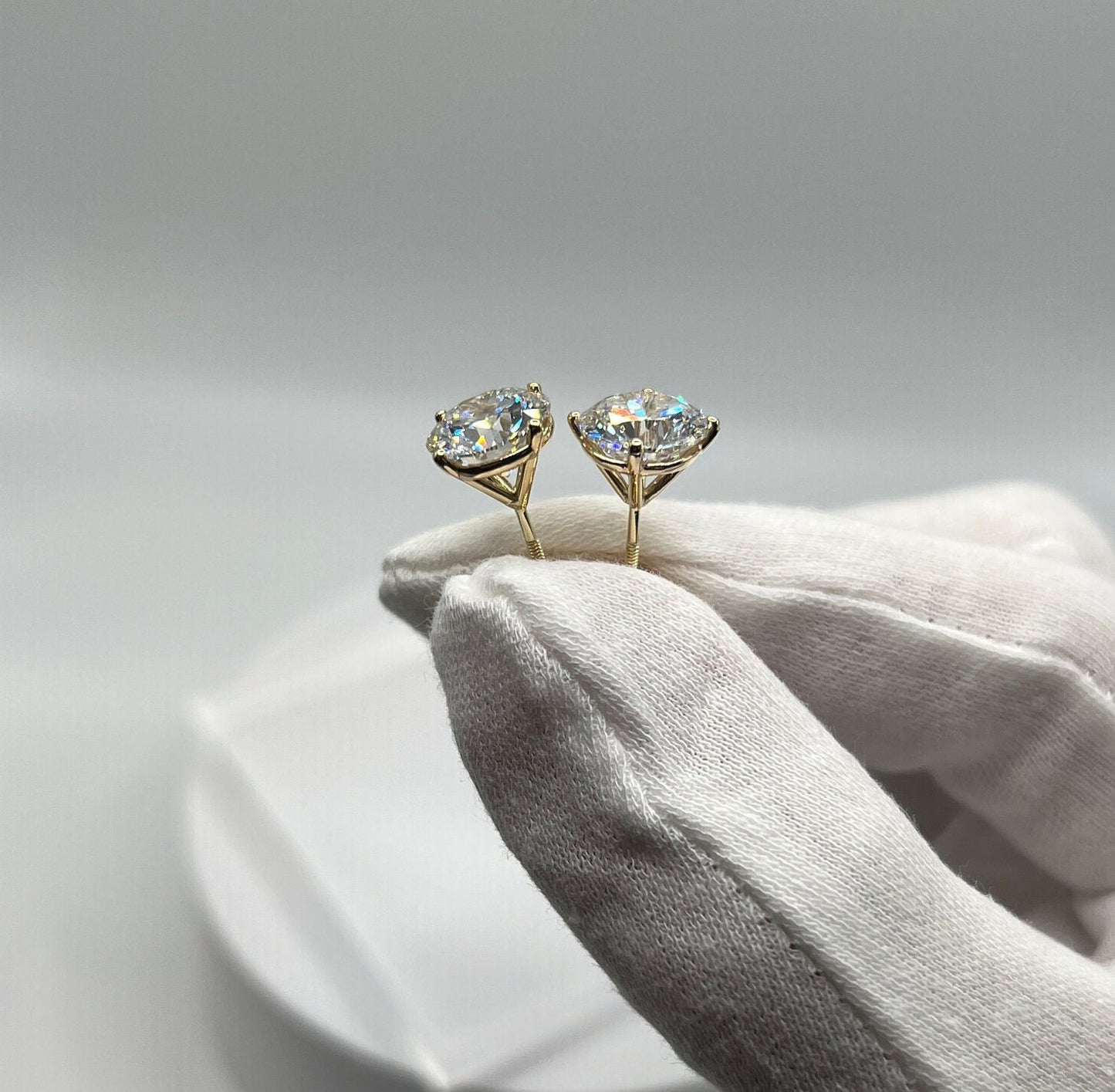 Lab Grown Diamond Earrings | 0.5 CTW Round Certified | .25 CT Each Stud | 14K Gold Earring Studs | Gift for Her Wedding/Birthday/Anniversary