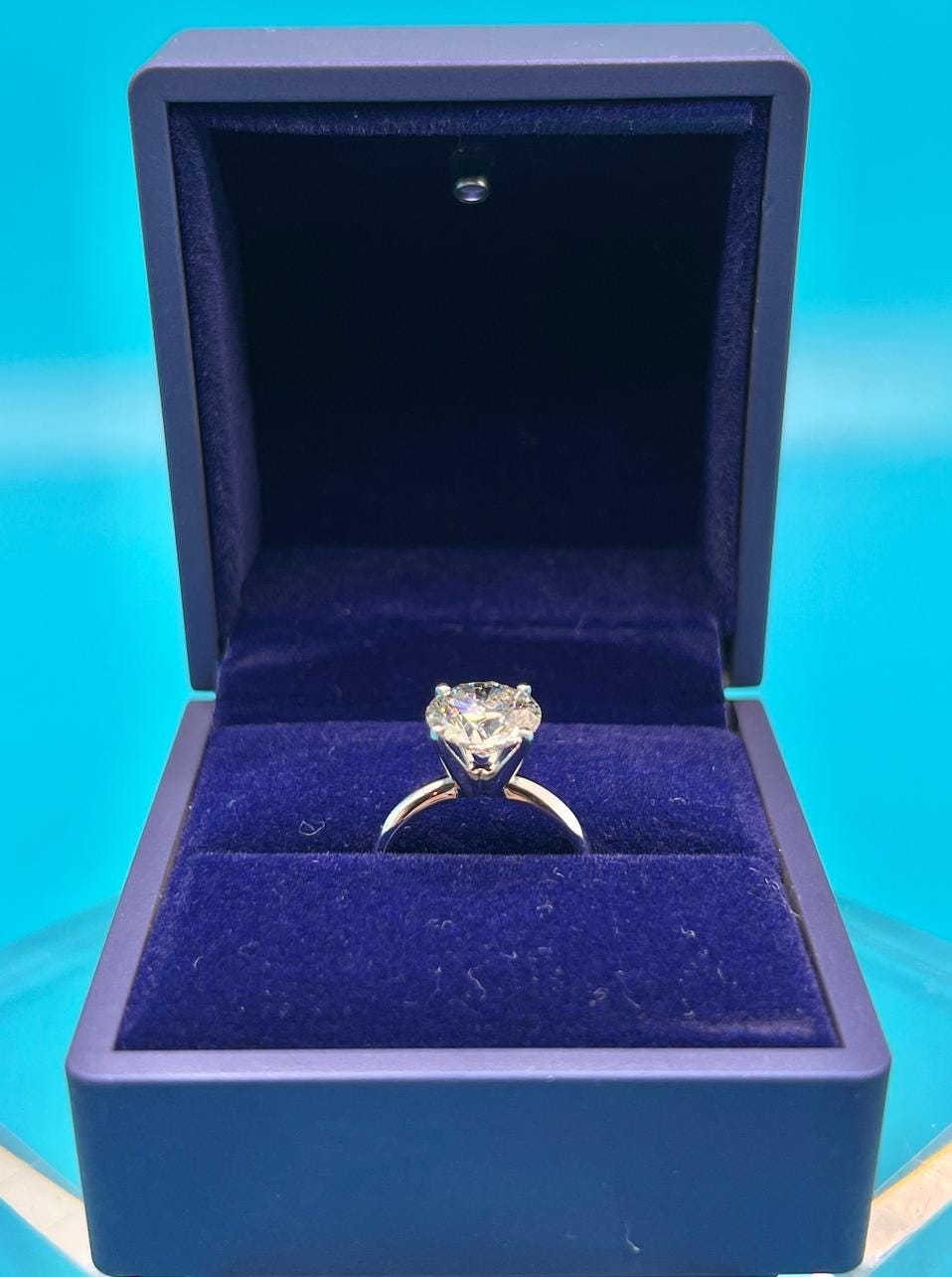 Lab Grown Diamond Engagement Ring | 6 CT Round Certified | 14K Gold Solitaire | Gift for Her Proposal/Wedding/Birthday/Anniversary