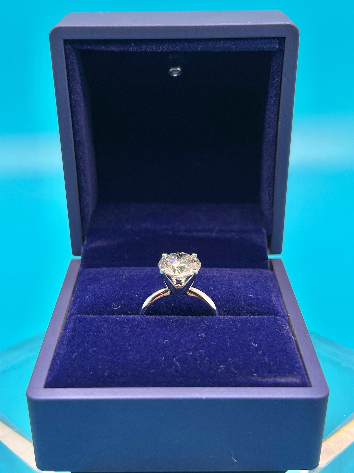 Engagement Ring, 5 CT Round Lab Grown Diamond Ring, 14K Gold Solitaire Ring, Certified Real Lab Created