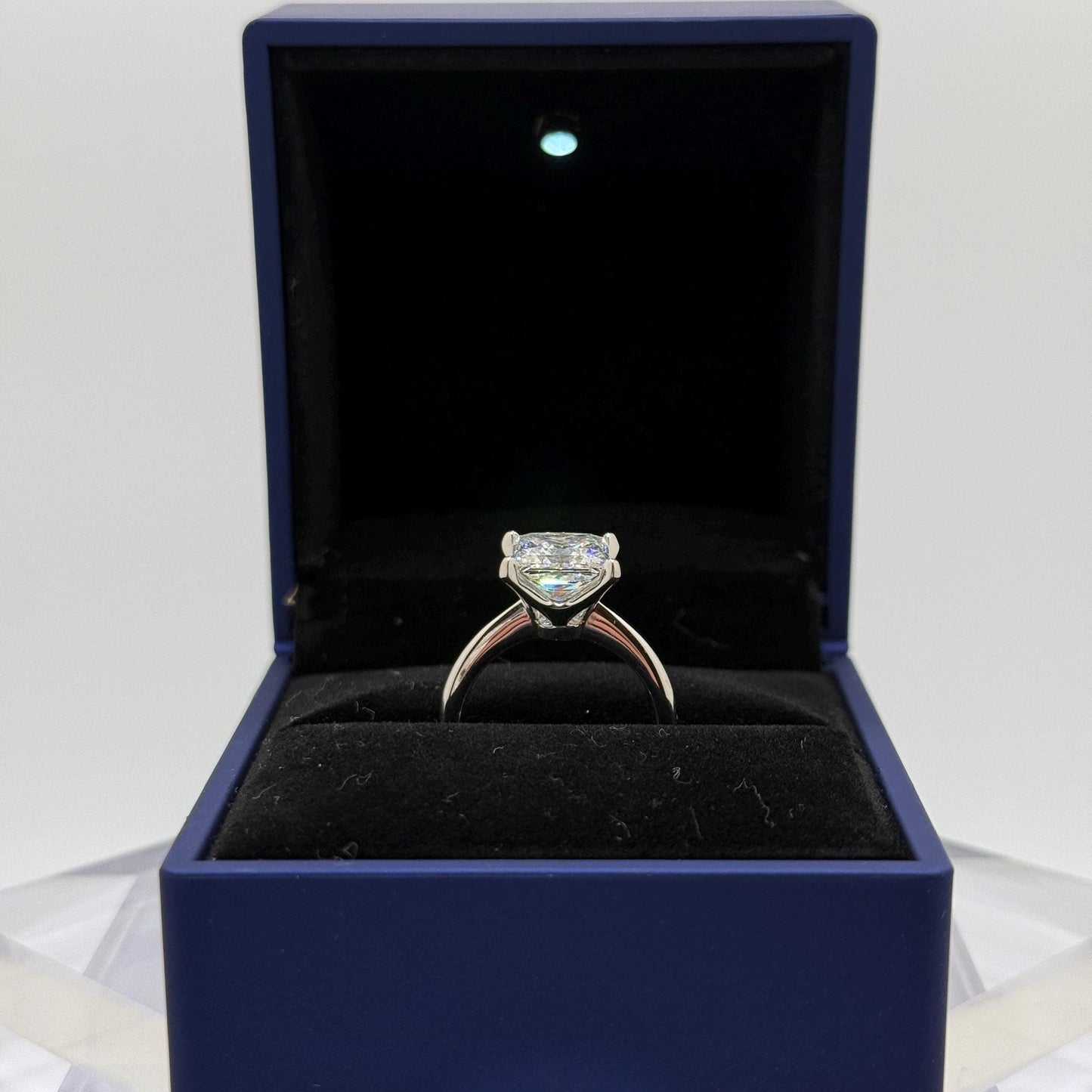 Princess Engagement Ring, 3 CT Princess Cut Lab Grown Diamond Ring, 14K Gold Solitaire Ring, Certified Real Lab Created