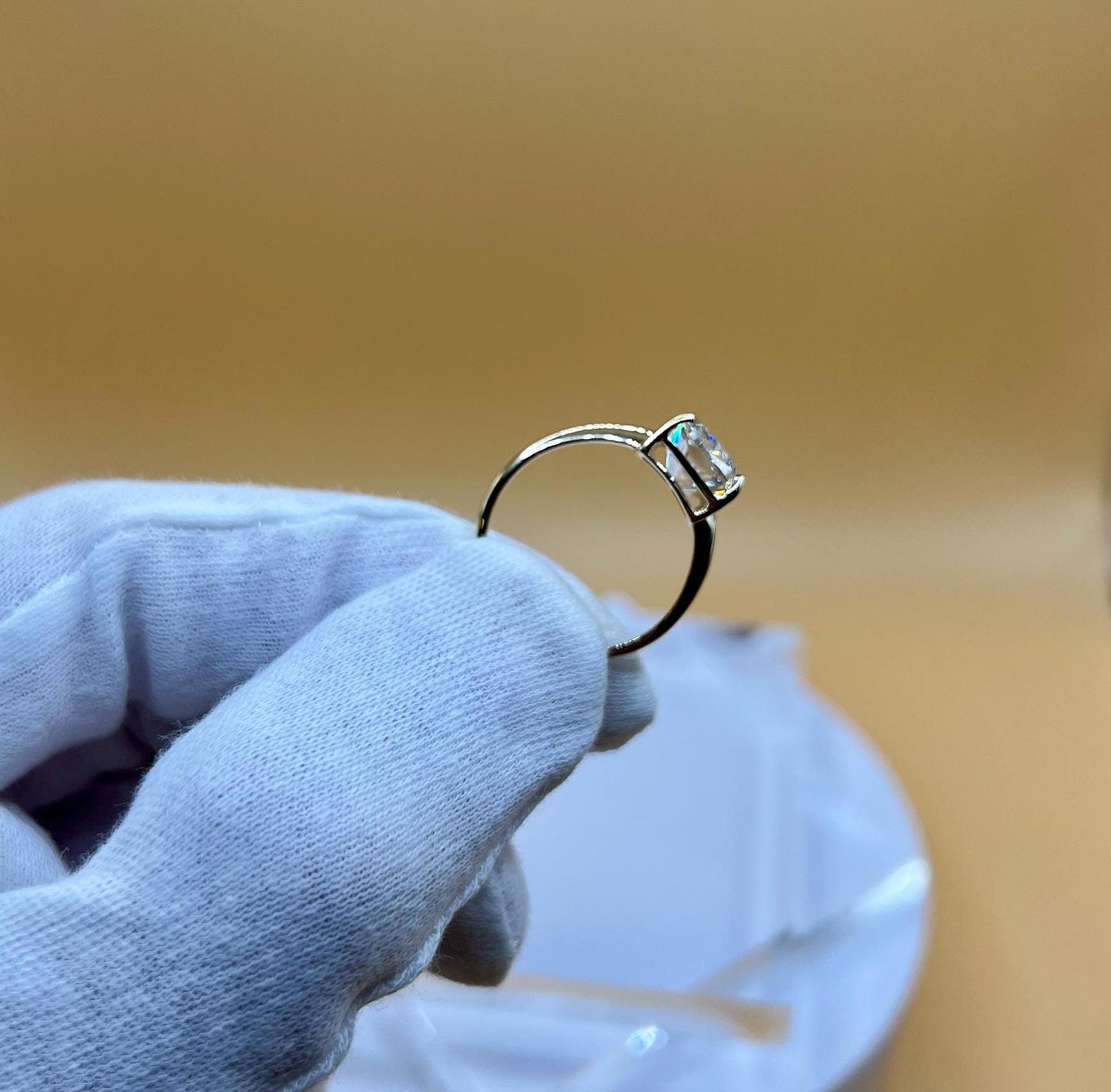 Engagement Ring, 6 CT Cushion Lab Grown Diamond Ring, 14K Gold Elongated Cushion Solitaire Ring, Certified Real Lab Created