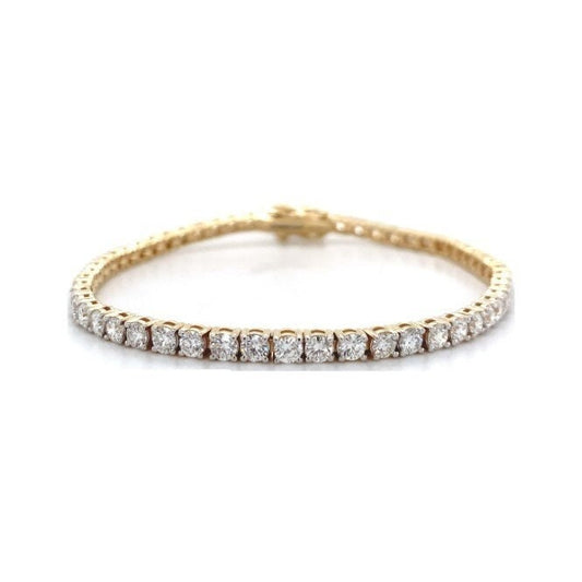 5 Ct Lab Grown Diamond Tennis Bracelet: 14K Yellow Gold, 7 Inch