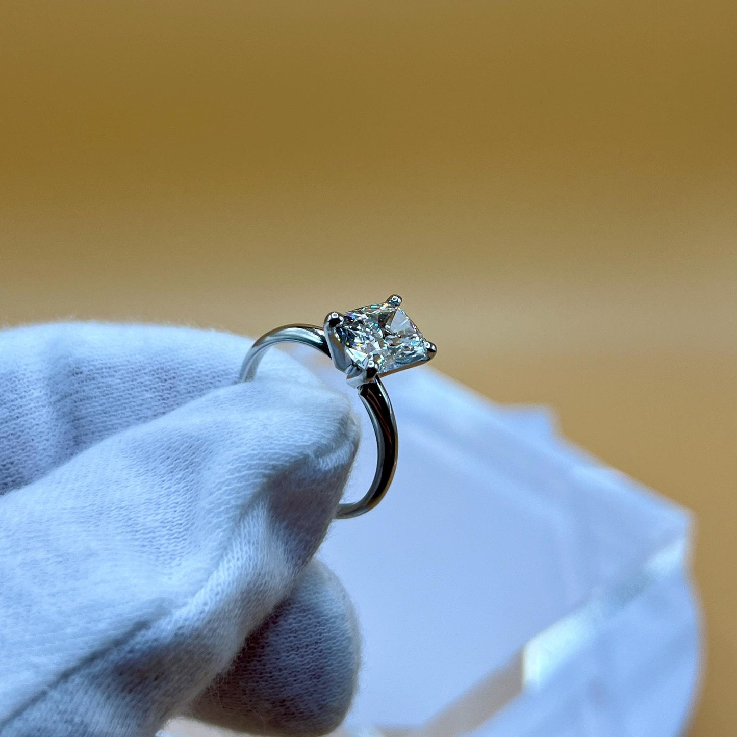 Lab Grown Diamond Engagement Ring | 2 CT Elongated Cushion Certified | 14K Gold Solitaire | Gift for Proposal/Wedding/Birthday/Anniversary