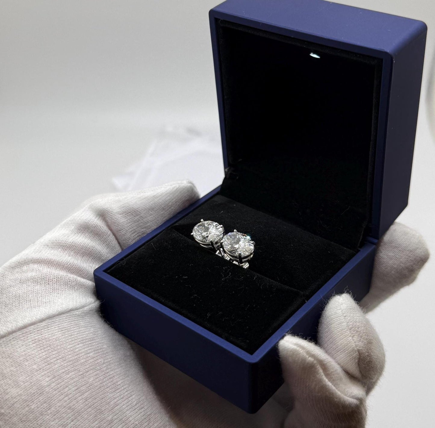Oval Lab Grown Diamond Earrings | 4 CTW Certified | 2 Carat Each Stud | 14K Gold Earring Studs | Gift for Her Wedding/Birthday/Anniversary