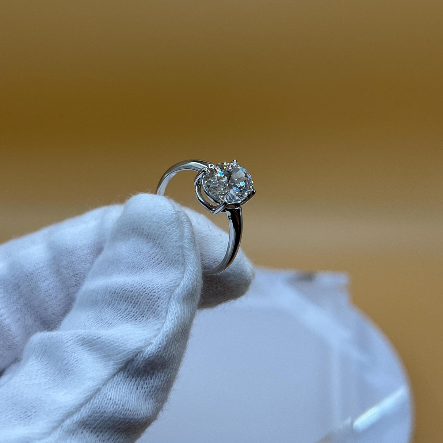 Lab Grown Diamond Engagement Ring | 2 CT Oval Cut Certified | 14K Gold Solitaire | Gift for Her Proposal/Wedding/Birthday/Anniversary