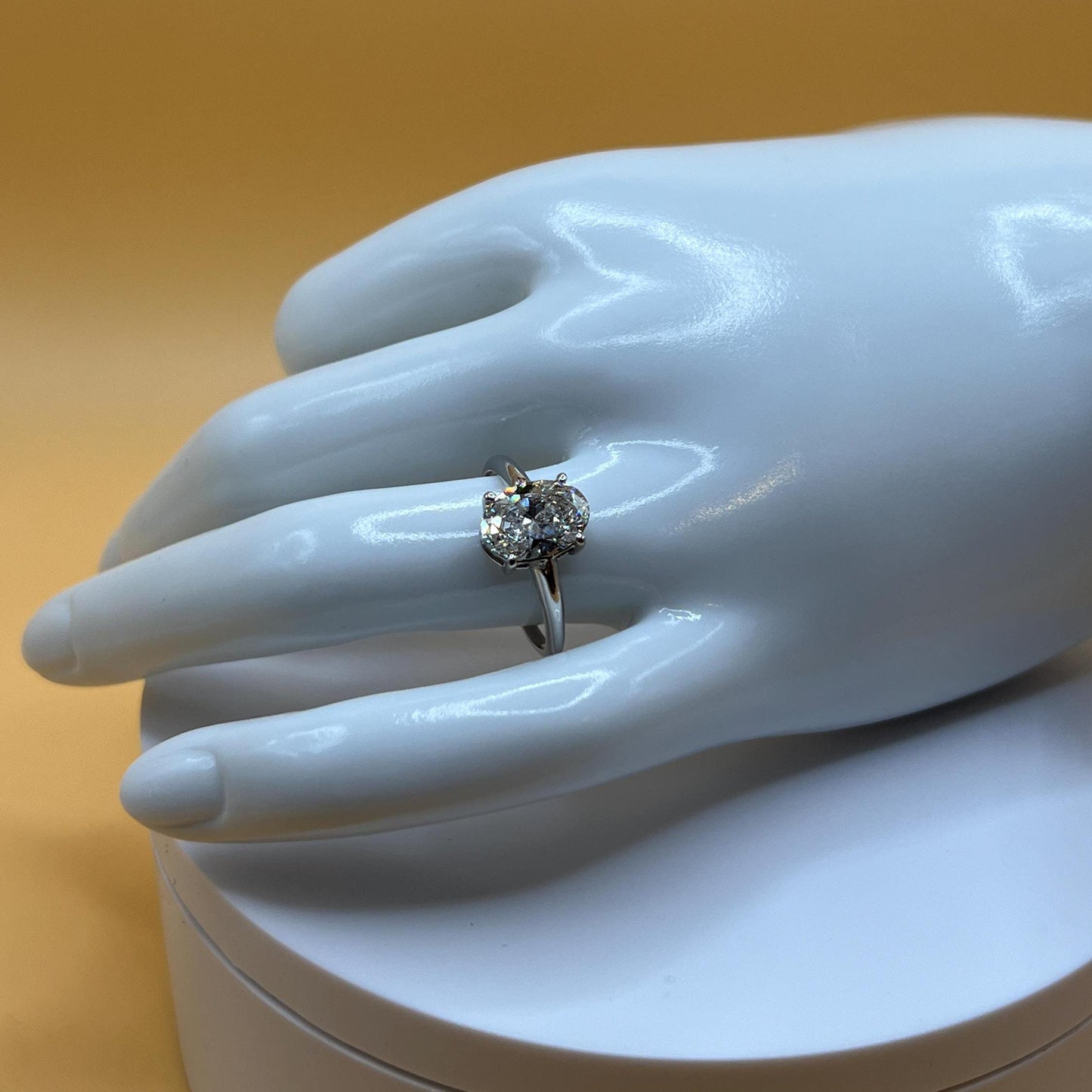 Lab Grown Diamond Engagement Ring | 4 CT Oval Cut Certified | 14K Gold Solitaire | Gift for Her Proposal/Wedding/Birthday/Anniversary