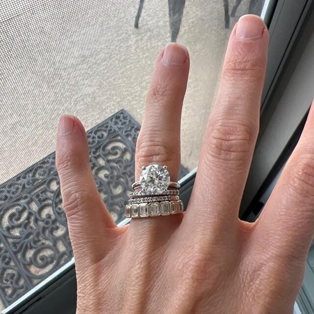 Lab Grown Diamond Engagement Ring | 4 CT Round Certified | 14K Gold Solitaire | Gift for Her Proposal/Wedding/Birthday/Anniversary