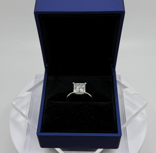 Princess Cut Engagement Ring 3 CT | Certified Lab Grown Diamond | 14K Gold Solitaire | Gift for Her Proposal/Wedding/Birthday/Anniversary