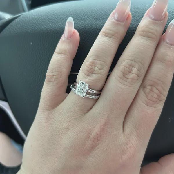 Lab Grown Diamond Engagement Ring | 2 CT Elongated Cushion Certified | 14K Gold Solitaire | Gift for Proposal/Wedding/Birthday/Anniversary