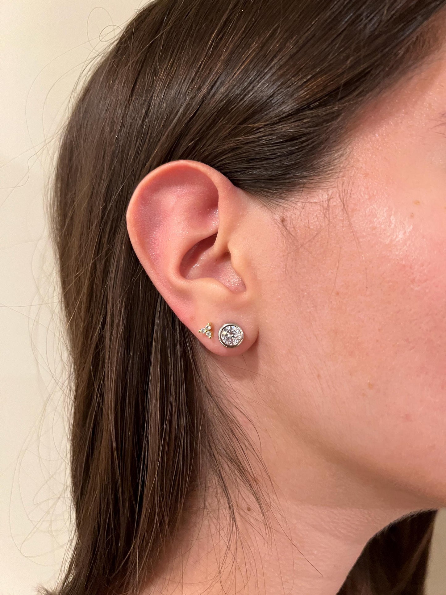 Bezel Lab Grown Diamond Earrings | 4 CTW Round Certified | 2 CT Each Stud | 14K Gold Earring Studs | Gift for Wedding/Birthday/Anniversary