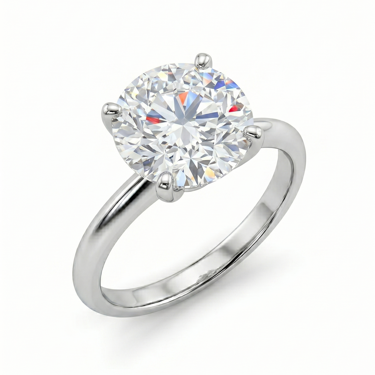 A beautiful diamond engagement ring with a large, brilliant-cut diamond set in a silver band.
