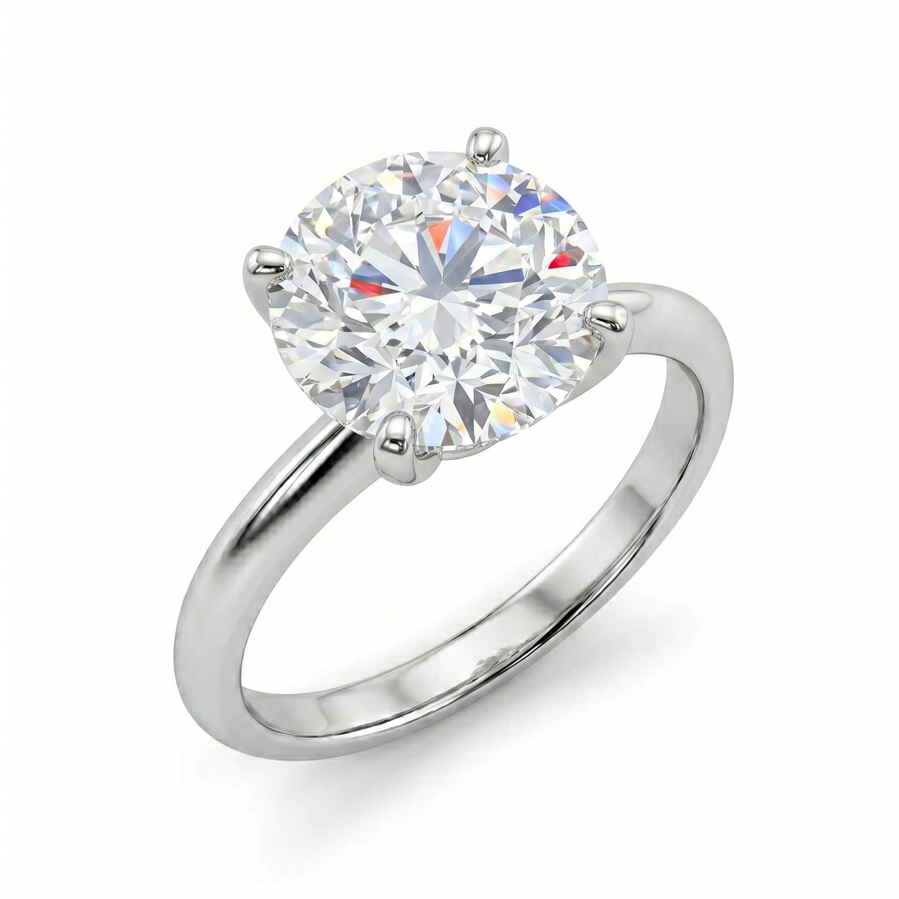 A beautiful diamond engagement ring with a large, brilliant-cut diamond set in a silver band.