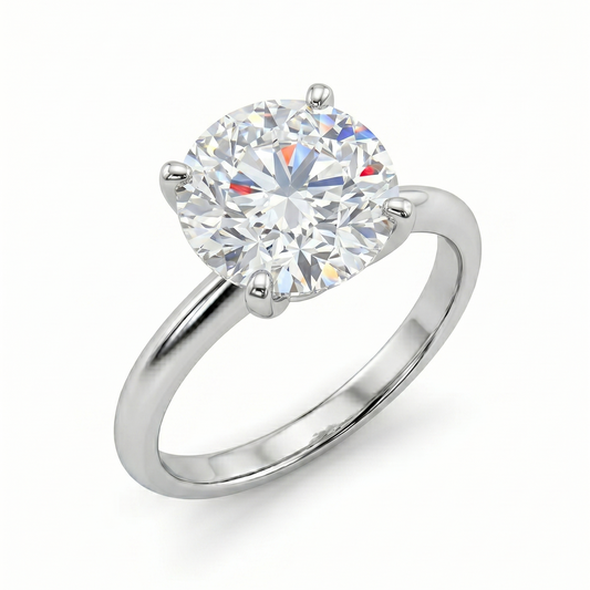 A beautiful diamond engagement ring with a large, brilliant-cut diamond set in a silver band.