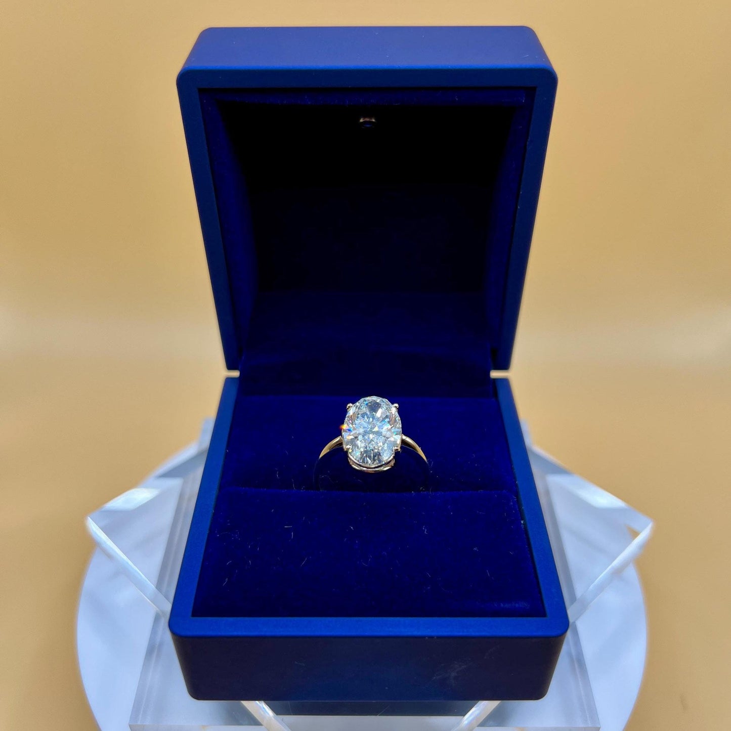 Engagement Ring, 6 CT Oval Lab Grown Diamond Ring, 14K Gold Solitaire Ring, Certified Real Lab Created