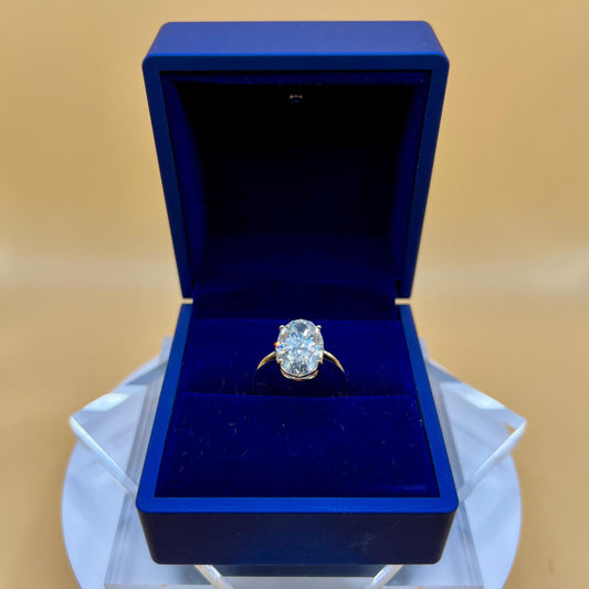 Engagement Ring, 6 CT Oval Lab Grown Diamond Ring, 14K Gold Solitaire Ring, Certified Real Lab Created