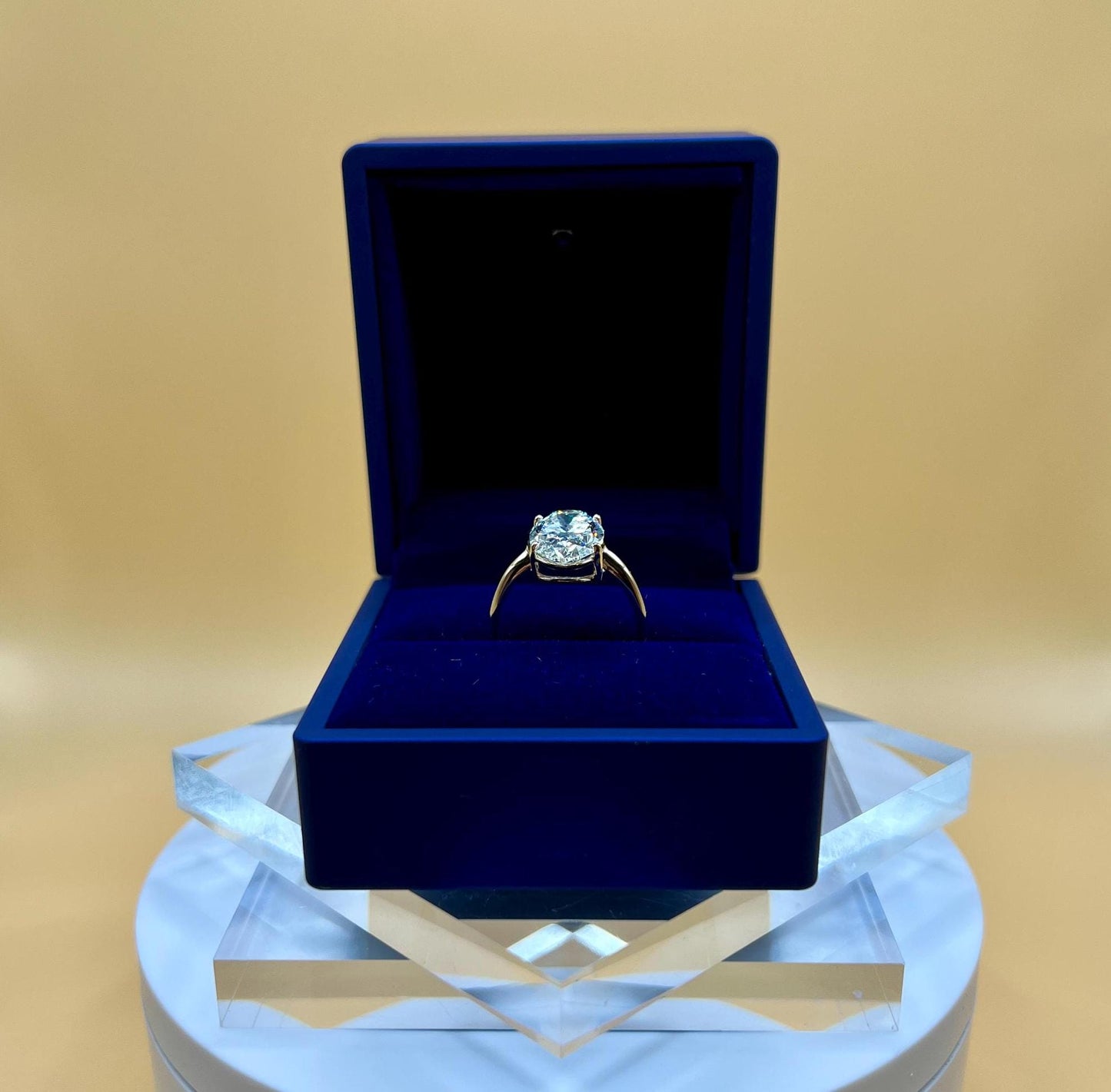 Engagement Ring, 6 CT Oval Lab Grown Diamond Ring, 14K Gold Solitaire Ring, Certified Real Lab Created