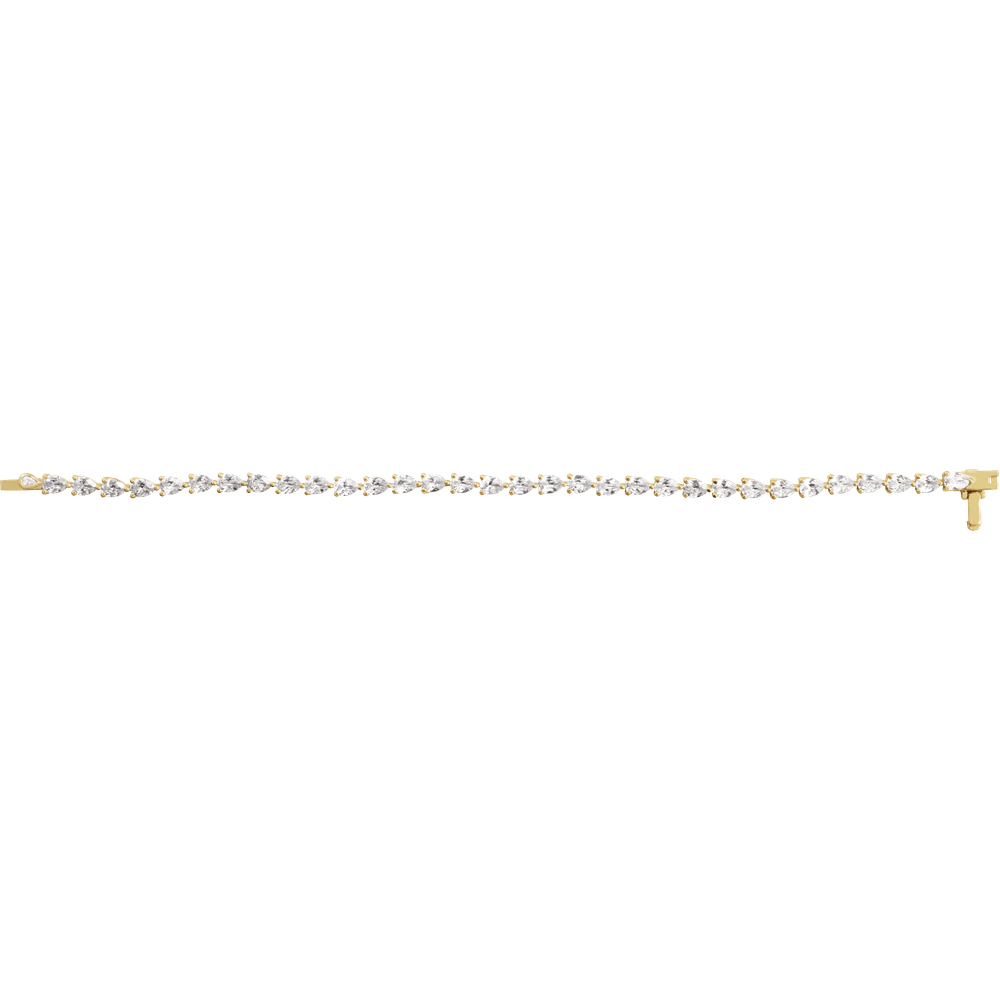 A long necklace with numerous small diamonds arranged in a row.