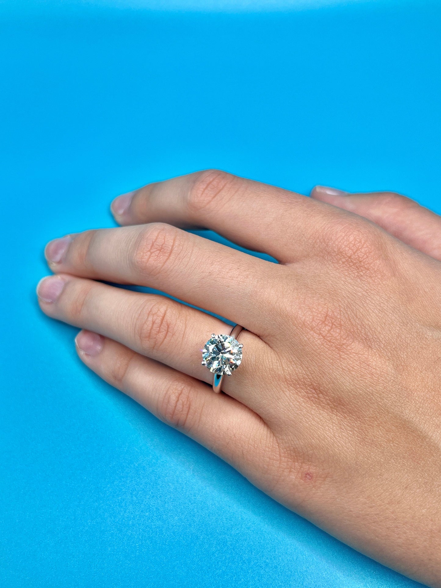 Engagement Ring, 7 CT Round Lab Grown Diamond Ring, 14K Gold Solitaire Ring, Certified Real Lab Created