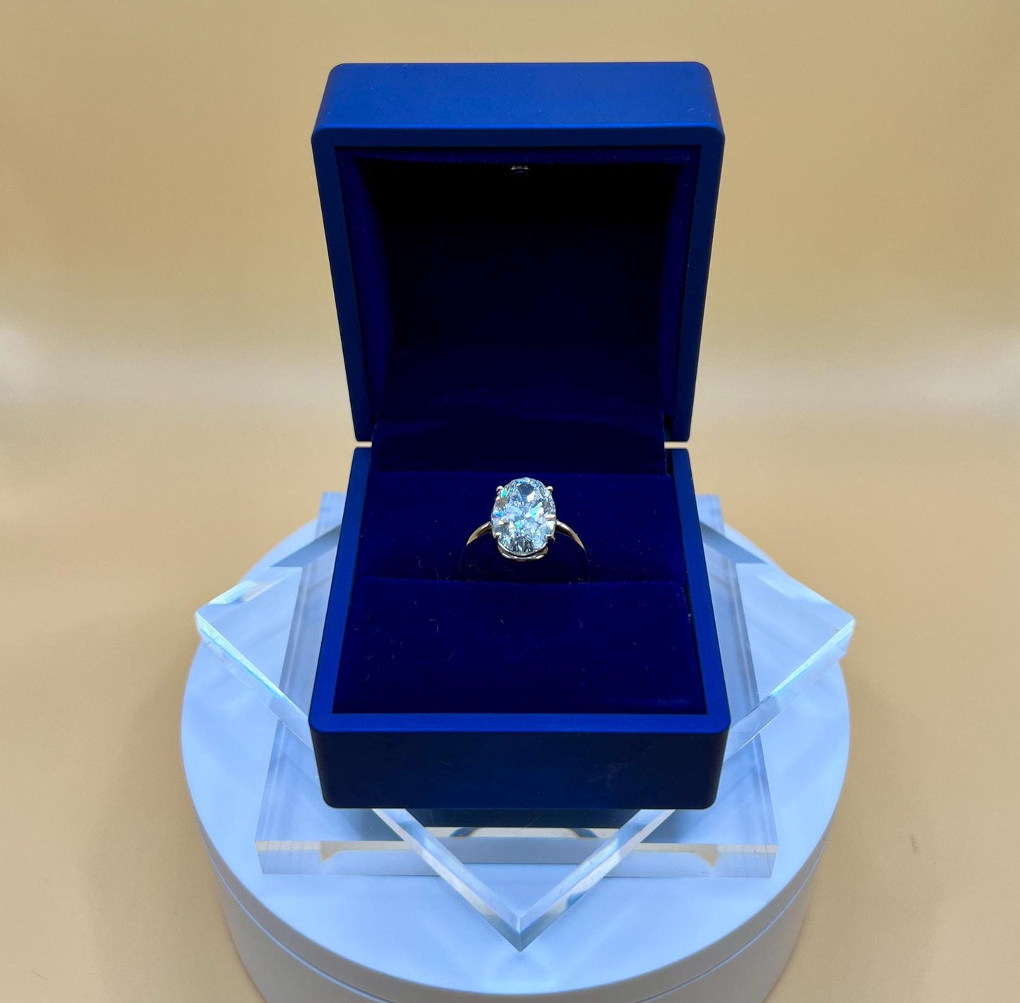 Engagement Ring, 6 CT Oval Lab Grown Diamond Ring, 14K Gold Solitaire Ring, Certified Real Lab Created