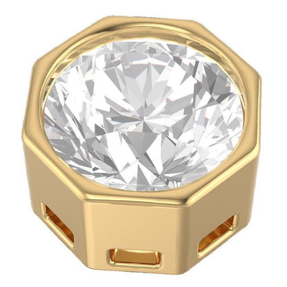 14K Solid Gold Octagon Certified Lab Grown Diamond Pendant