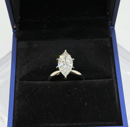 4 CT Marquise Certified Lab Grown Diamond Engagement Ring