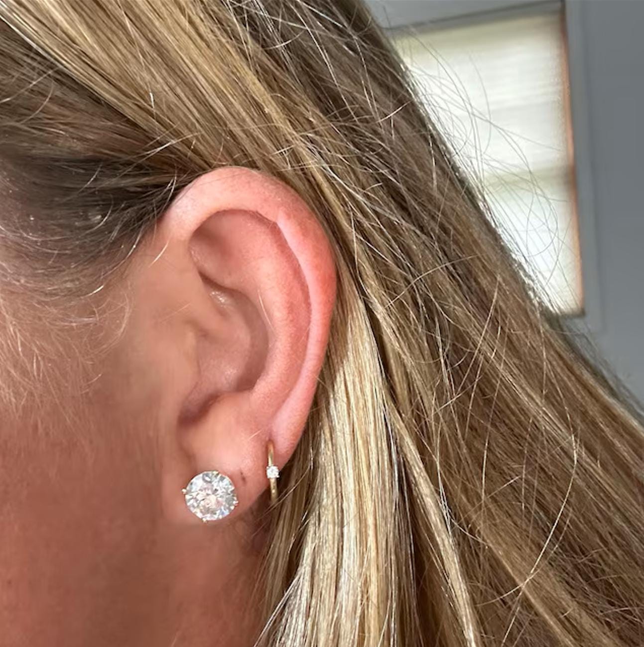 Lab Grown Diamond Earrings | 6 CTW Round Certified | 3 Carat Each Stud | 14K Gold Earring Studs | Gift for Her Wedding/Birthday/Anniversary