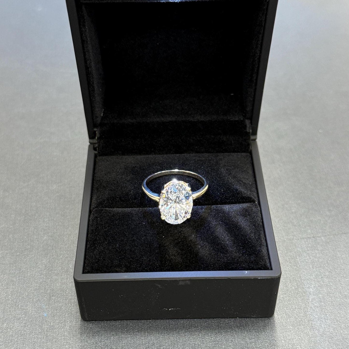 Lab Grown Diamond Engagement Ring | 5 CT Oval Cut Certified | 14K Gold Solitaire | Gift for Her Proposal/Wedding/Birthday/Anniversary