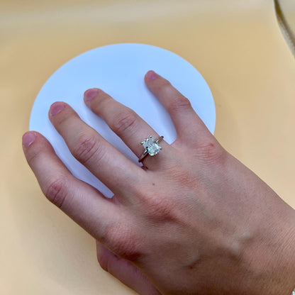 2 CT Elongated Cushion Certified Lab Grown Diamond Engagement Ring