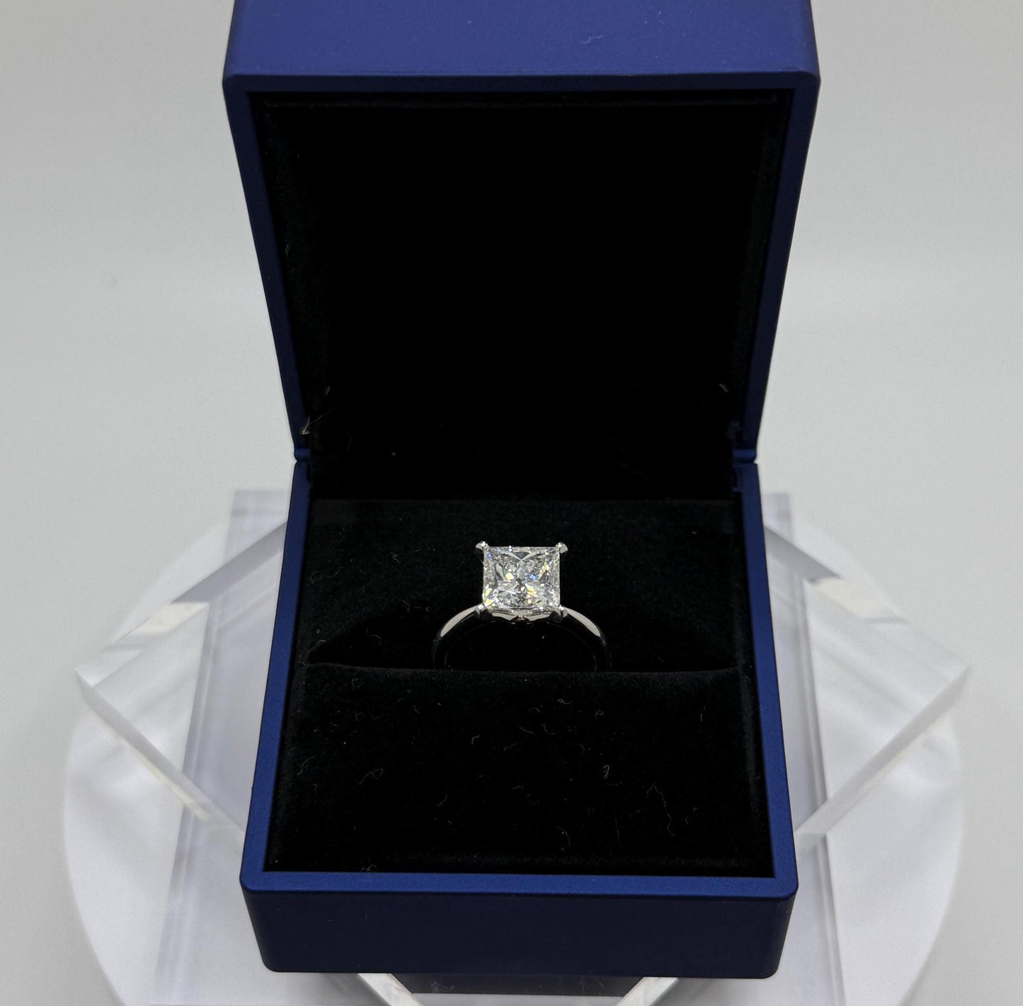 Princess Engagement Ring, 3 CT Princess Cut Lab Grown Diamond Ring, 14K Gold Solitaire Ring, Certified Real Lab Created