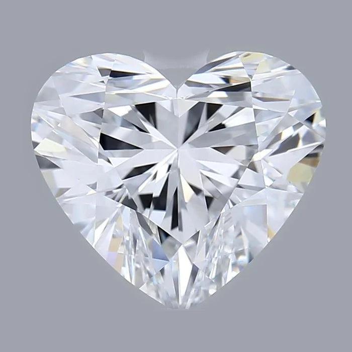 A large, clear, and brilliant diamond in the shape of a heart.