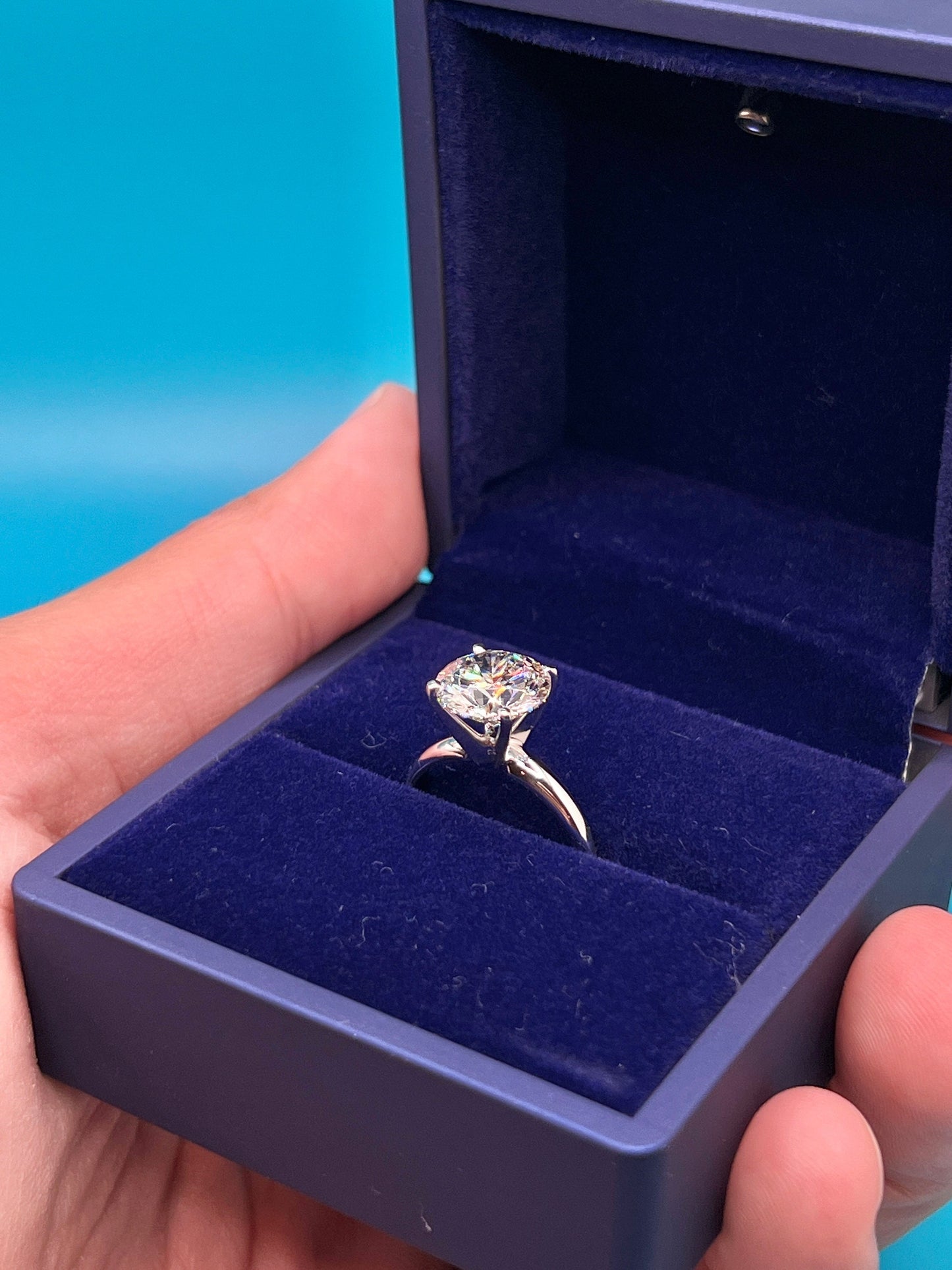 Engagement Ring, 6 CT Round Lab Grown Diamond Ring, 14K Gold Solitaire Ring, Certified Real Lab Created