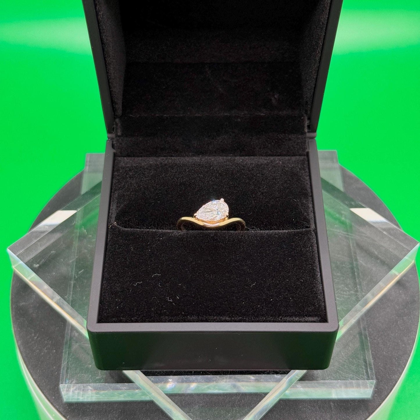 Pear Shaped Pinky Ring • Certified Lab Grown Diamond • 0.75 CT • 14K Gold
